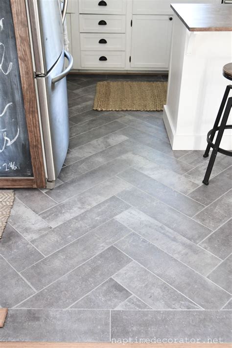 grey tile peel and stick flooring for kitchen